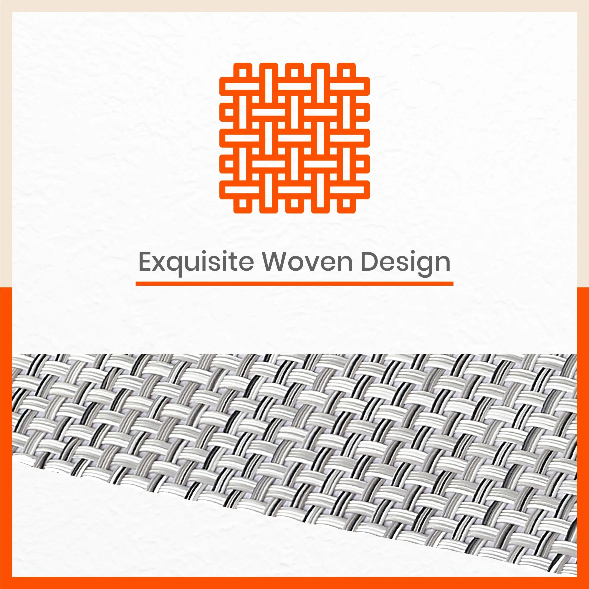 Woven PVC Table Mats/Placemats for Dining Table at Home (Zeal - Set of 6)