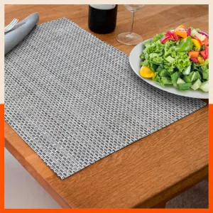 Woven PVC Table Mats/Placemats for Dining Table at Home (Zeal - Set of 6)
