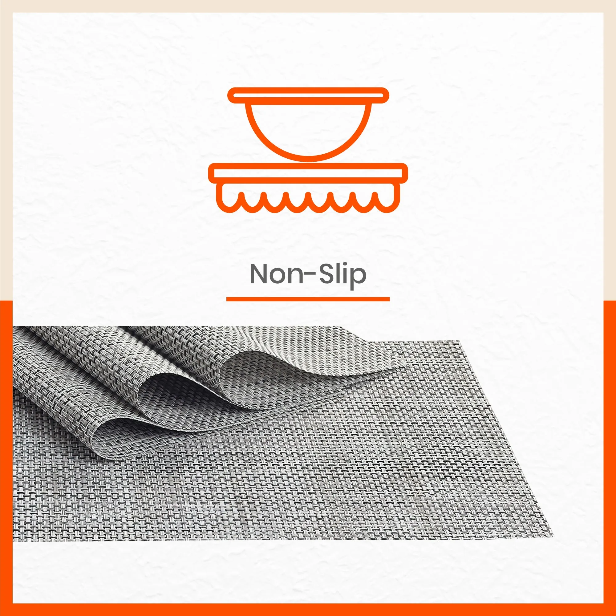 Woven PVC Table Mats/Placemats for Dining Table at Home (Zeal - Set of 6)