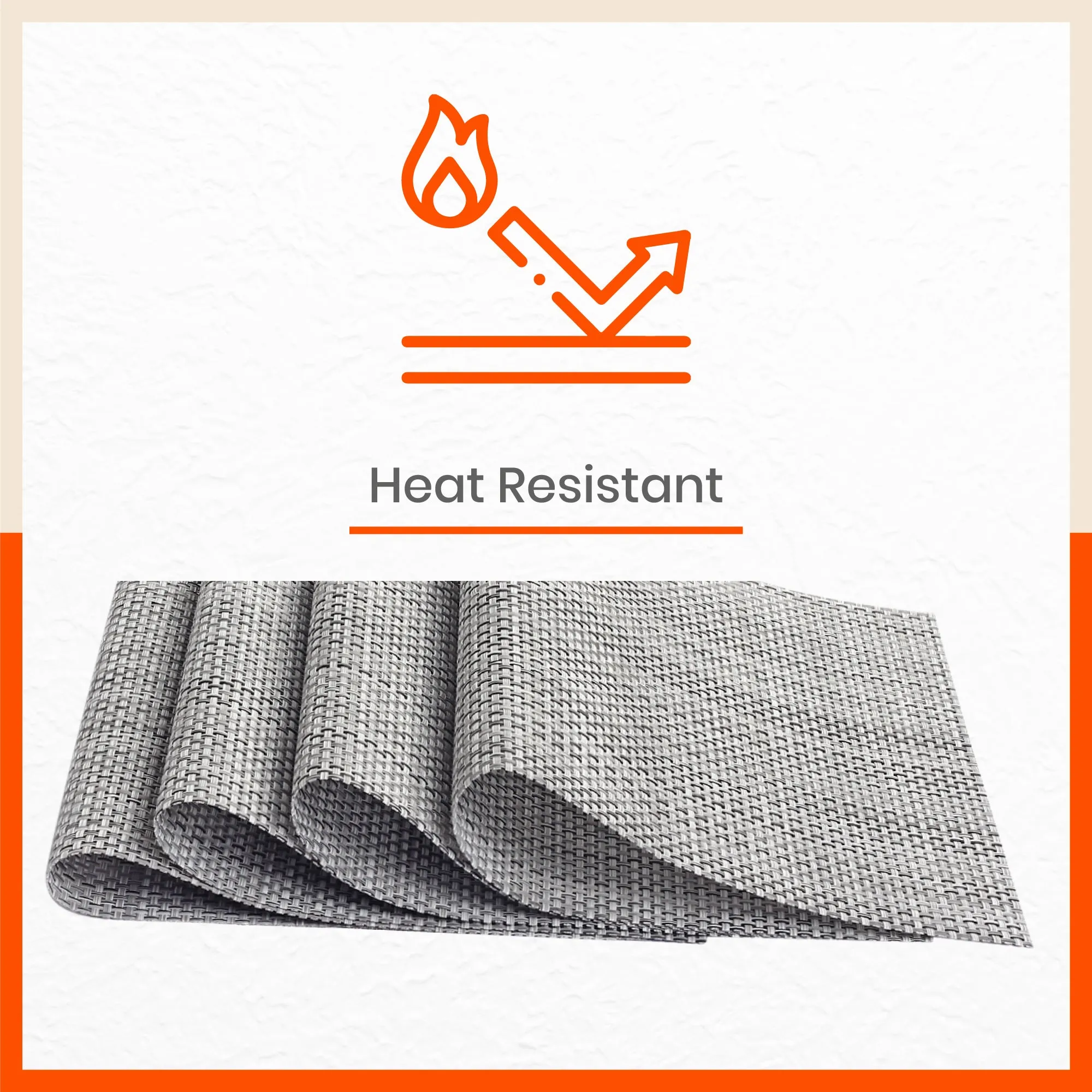 Woven PVC Table Mats/Placemats for Dining Table at Home (Zeal - Set of 6)