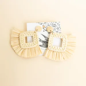 Woven Raffia Earrings
