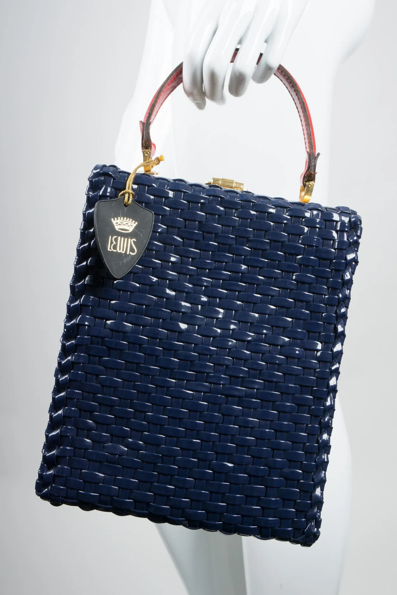 Woven Vinyl Basket Box Bag
