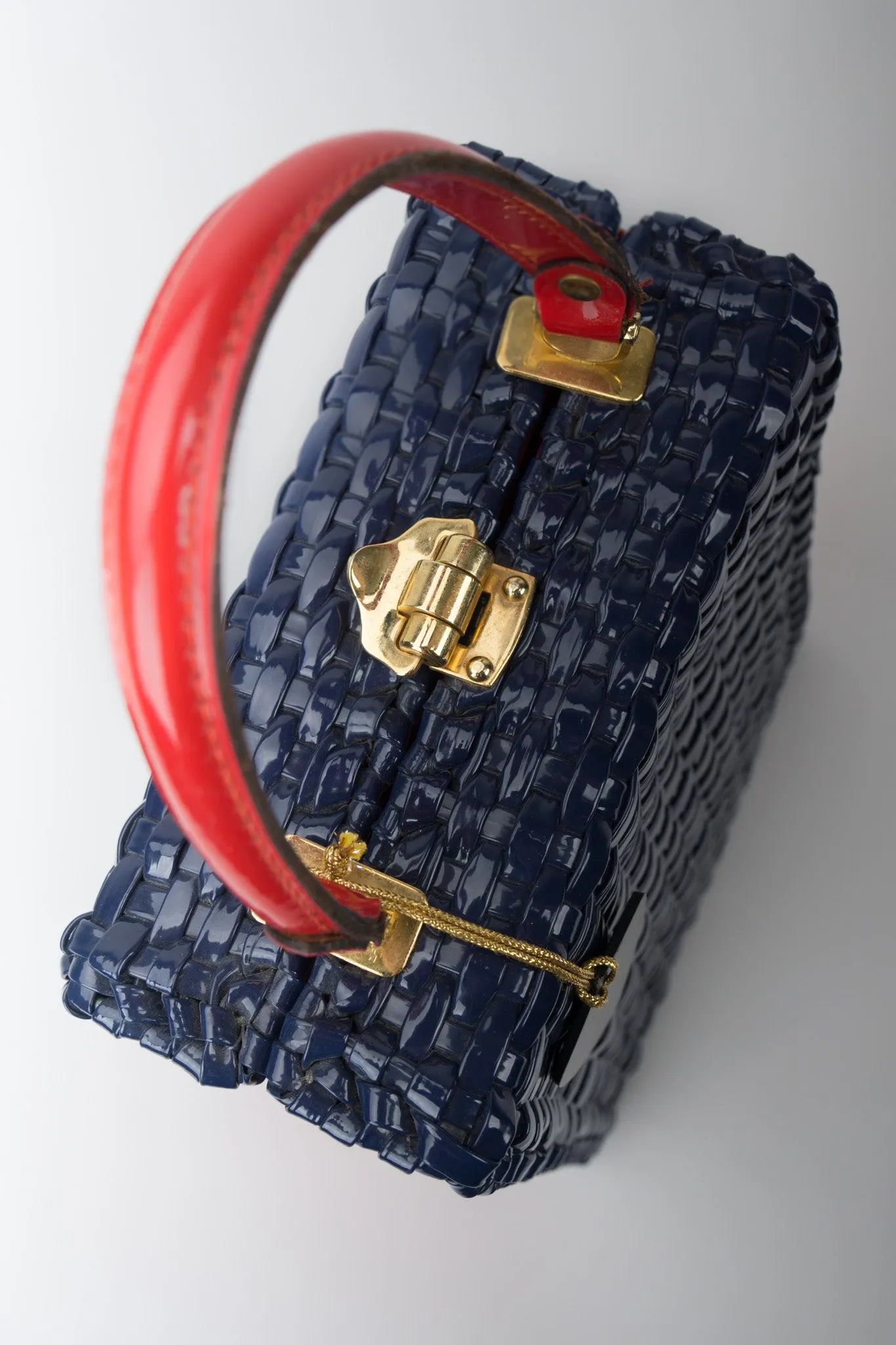 Woven Vinyl Basket Box Bag