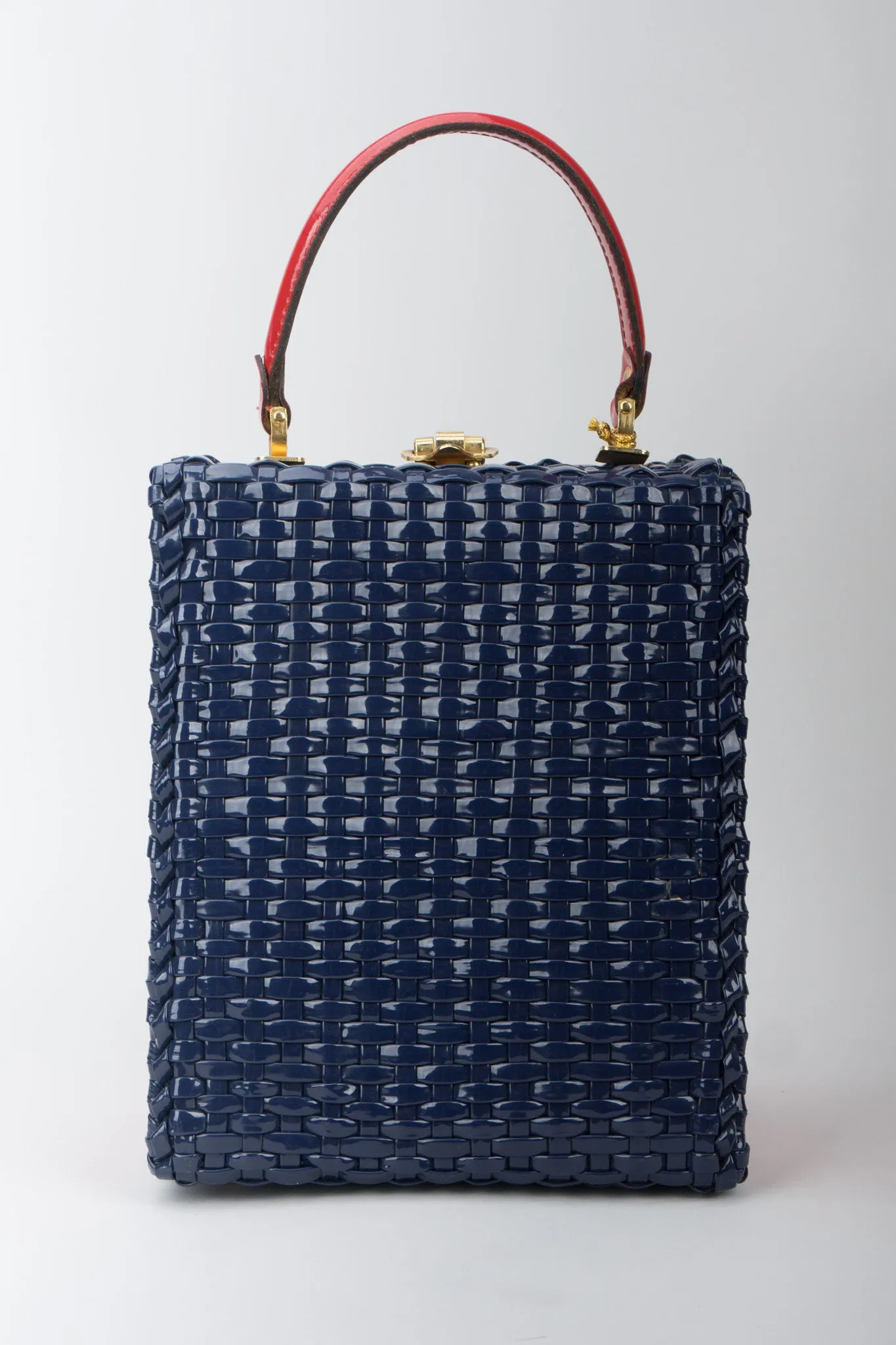Woven Vinyl Basket Box Bag