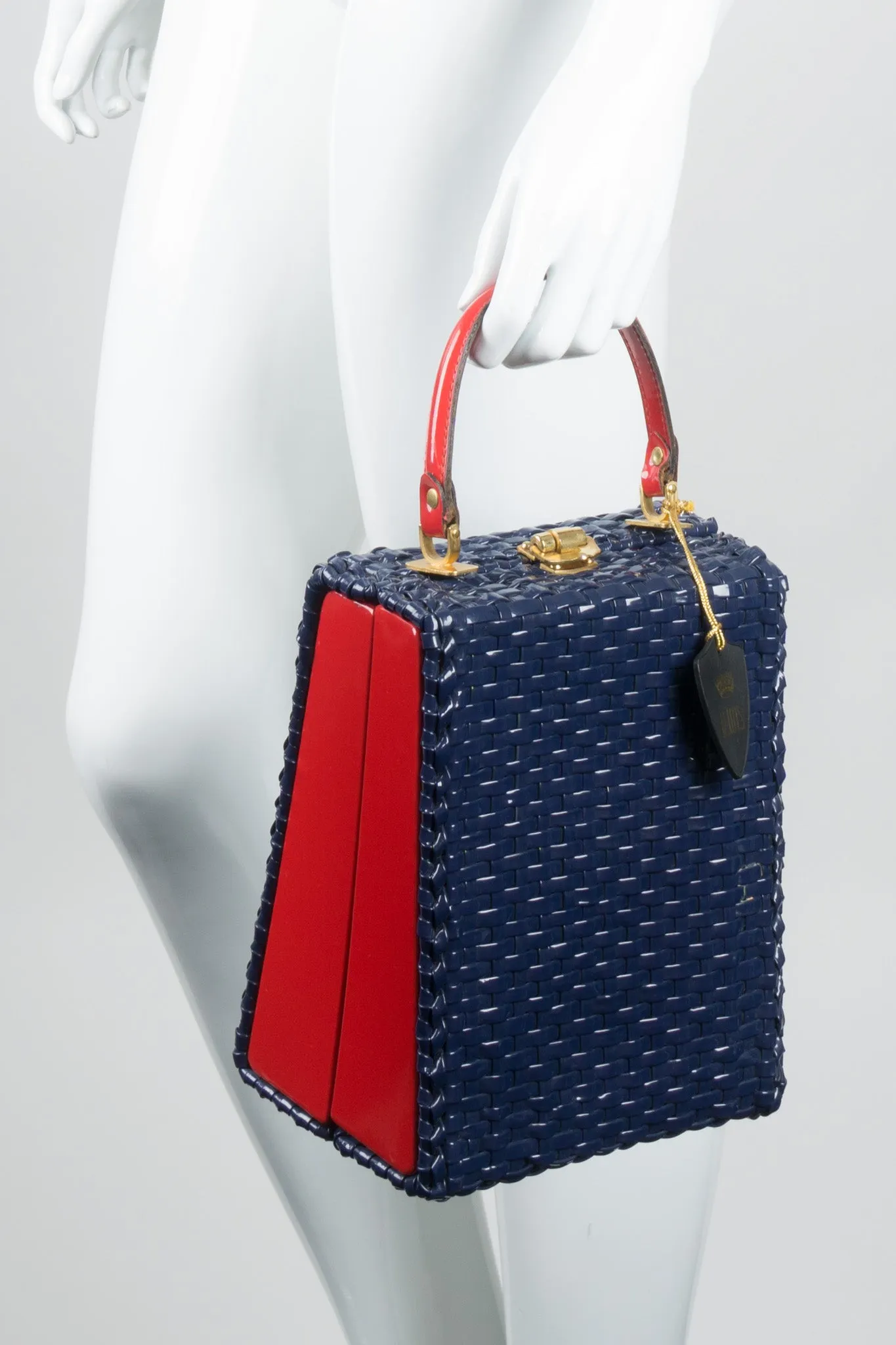 Woven Vinyl Basket Box Bag