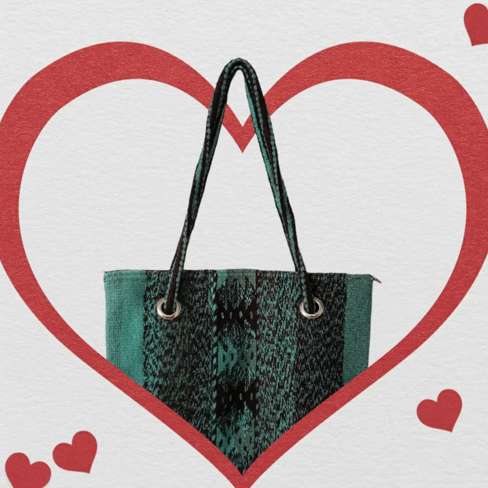 Zapotec Wool Shoulder Tote Bag Oaxacan Handcrafted