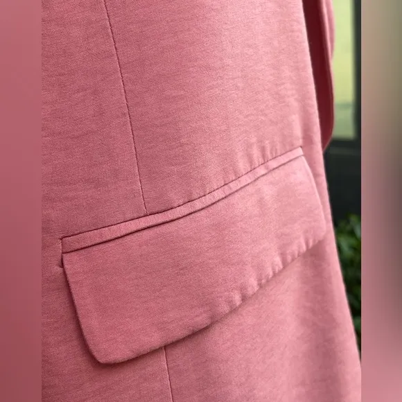 Zara Blazer with Curved Hem in Orange Pink/ Salmon , M
